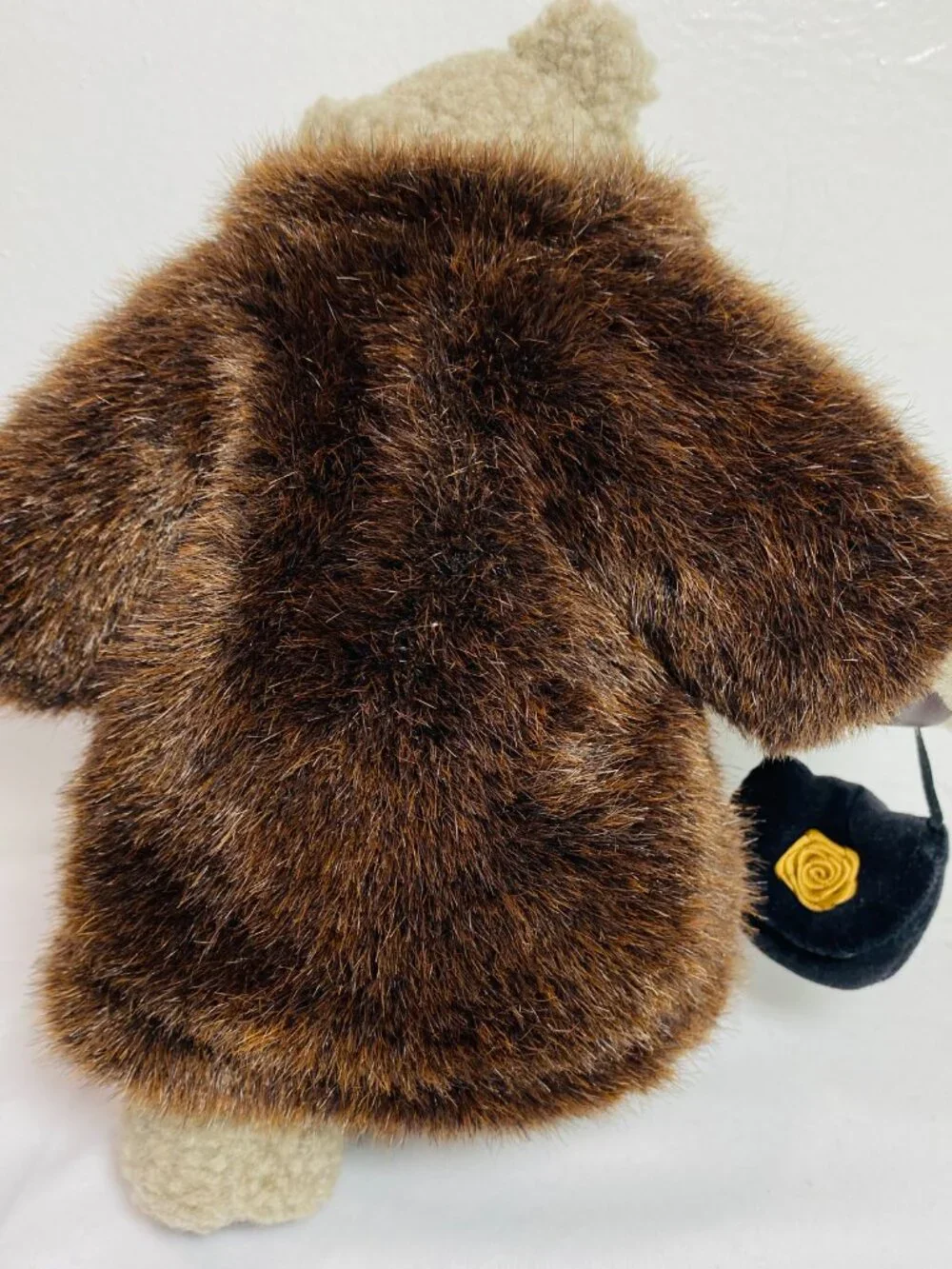 VNTG Boyd's Bear Aunt Bessie Skidoo Curly Fur Faux Fur Coat Velvet Scarf & Purse